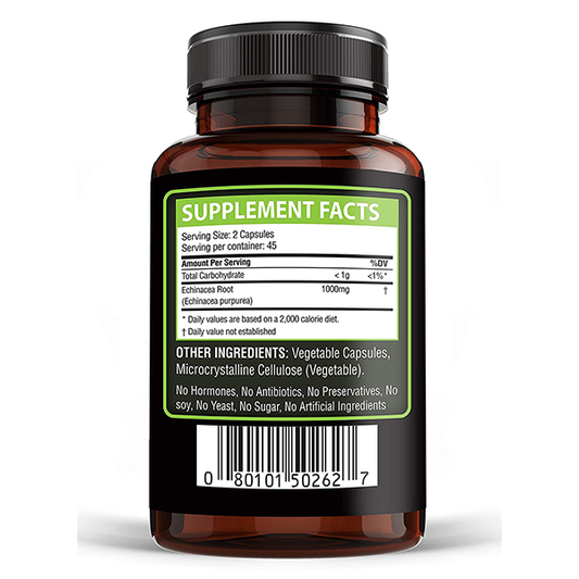 Echinacea Extract, 1000mg per Serving, 90 Capsules