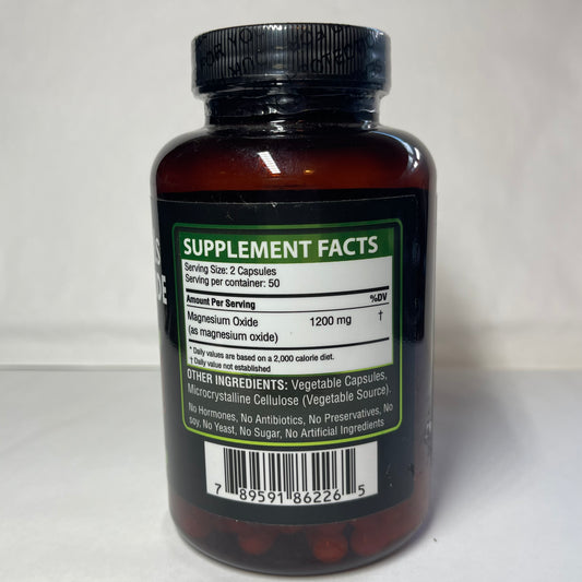 Magnesium Oxide 1,200 MG 100 Capsules