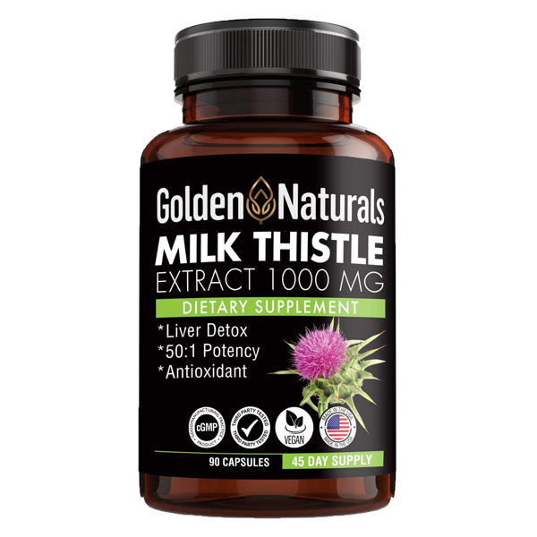 Organic Milk Thistle 1000 Mg, 50:1 (Silymarin Marianum), 90 Veggie Capsules