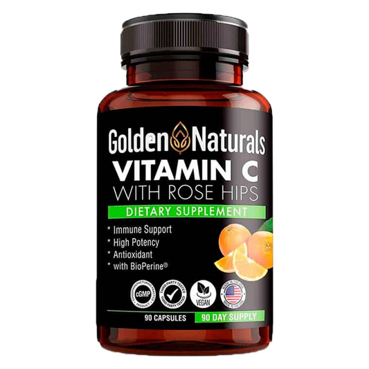 Vitamin C with All Natural Rose Hips, 1000mg, 90 Capsules